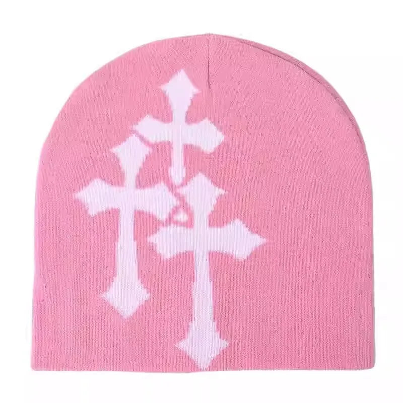 Cross Knit Beanie Hat | Unisex Christian Hip Hop Style