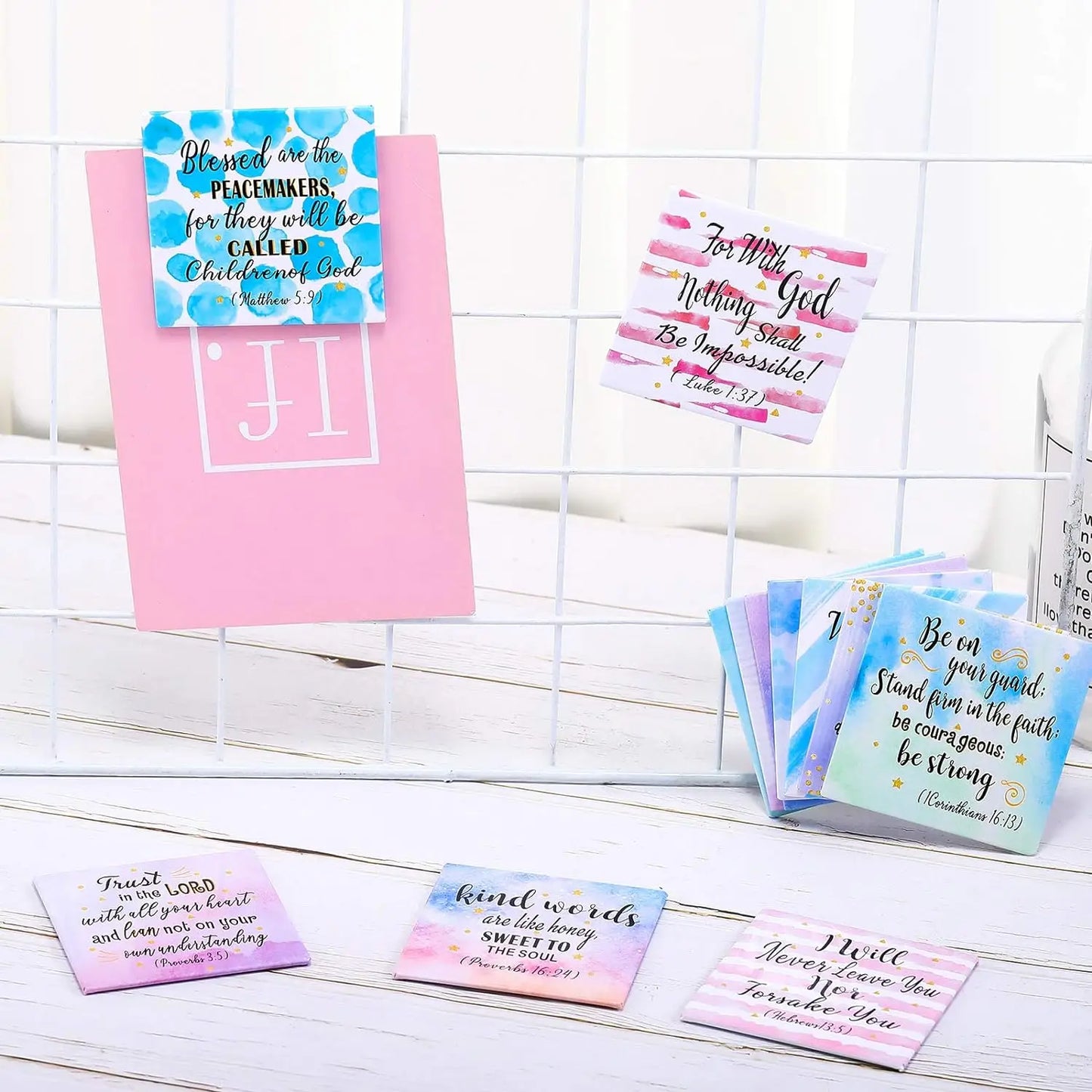 Bible Verse Fridge Magnet Set (12pcs) | Christian Inspirational Magnets