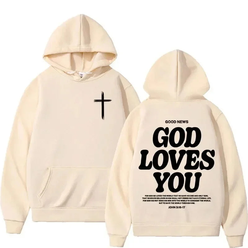 God Loves You Aesthetic Christian Hoodie | Streetwear Y2K