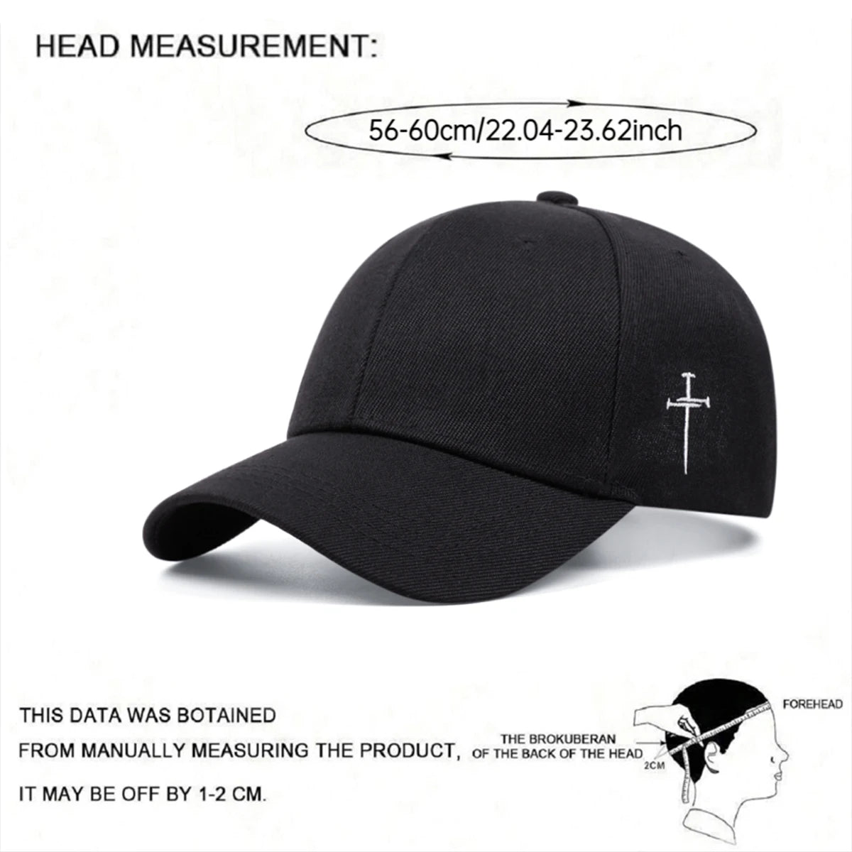 Side Cross Embroidered Christian Baseball Hat | Unisex HipHop Cap