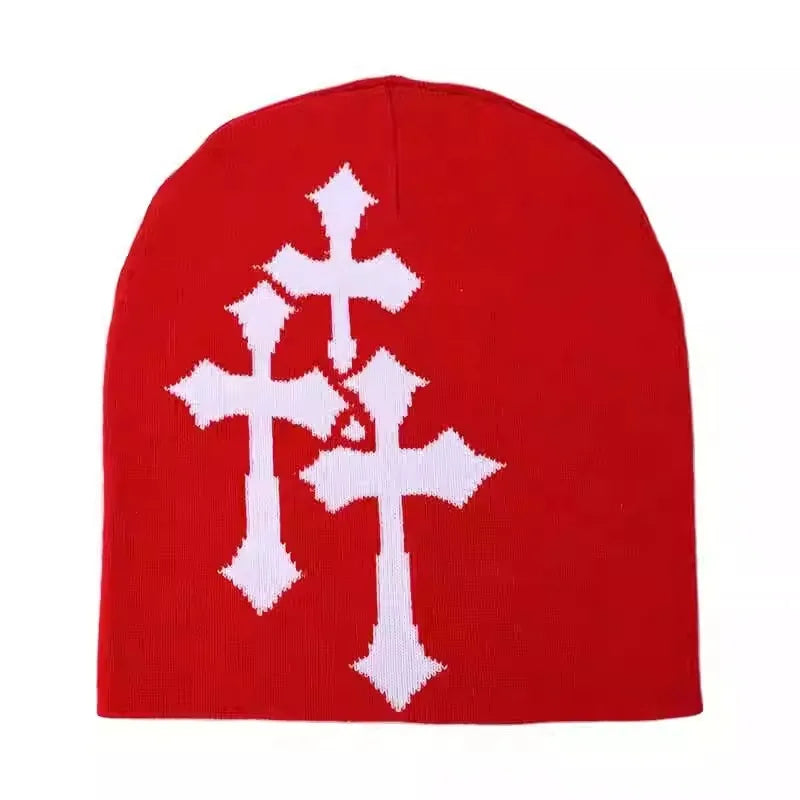 Cross Knit Beanie Hat | Unisex Christian Hip Hop Style