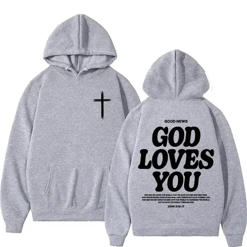 God Loves You Aesthetic Christian Hoodie | Streetwear Y2K