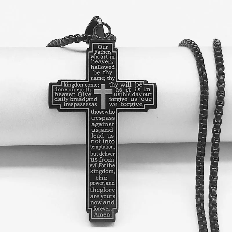 Cross Pendant Necklace for Men | Stainless Steel Christian Jewelry
