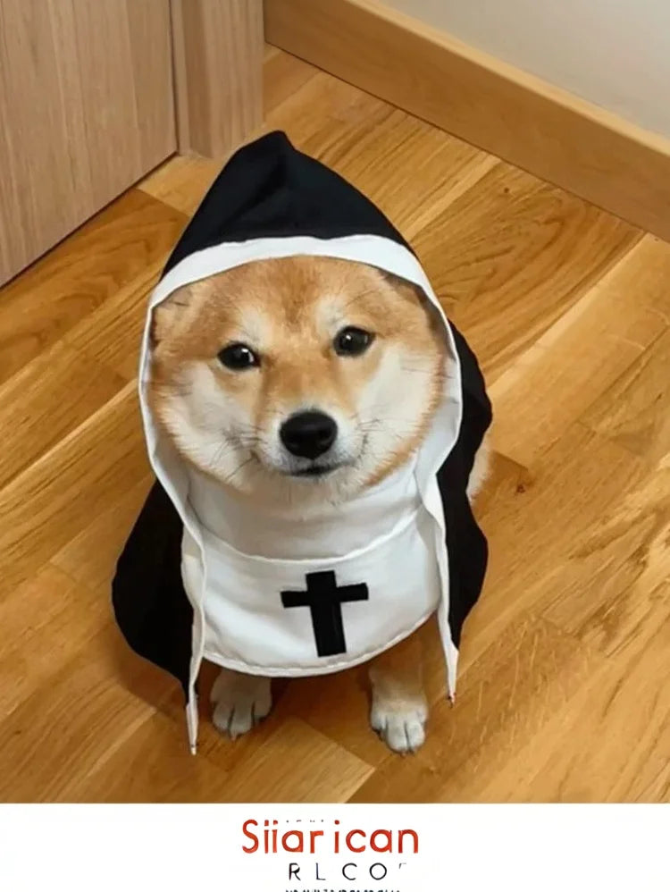 Jesus Nun Cross Christian Pet Costume | Cat & Dog Cosplay
