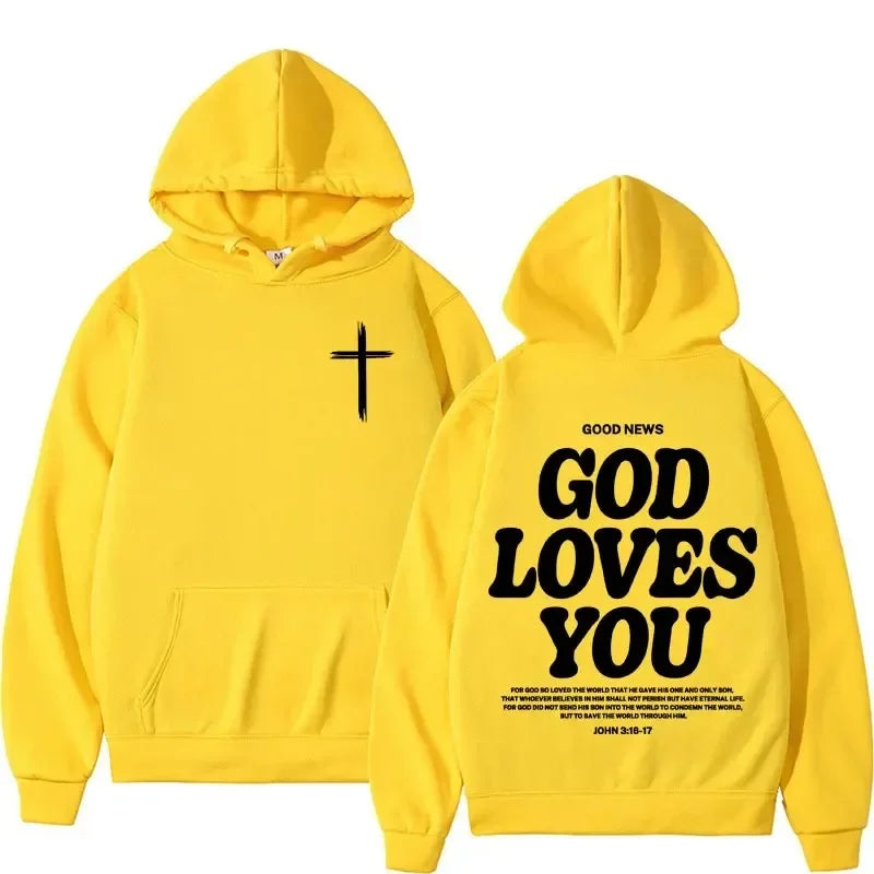 God Loves You Aesthetic Christian Hoodie | Streetwear Y2K