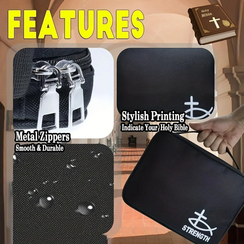 Sturdy Bible Cover Bag with Shoulder Strap | Unisex Church Bag