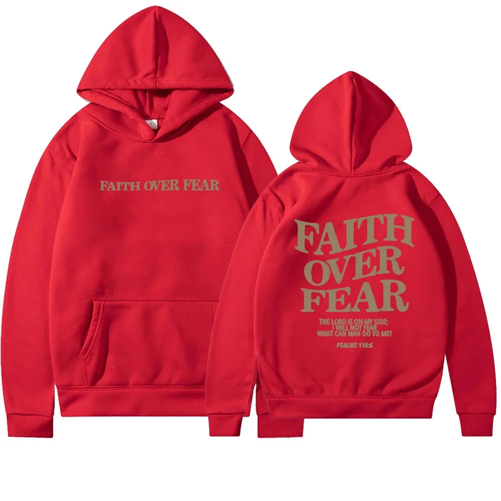 Faith Over Fear Aesthetic Christian Pullover Hoodie | Unisex