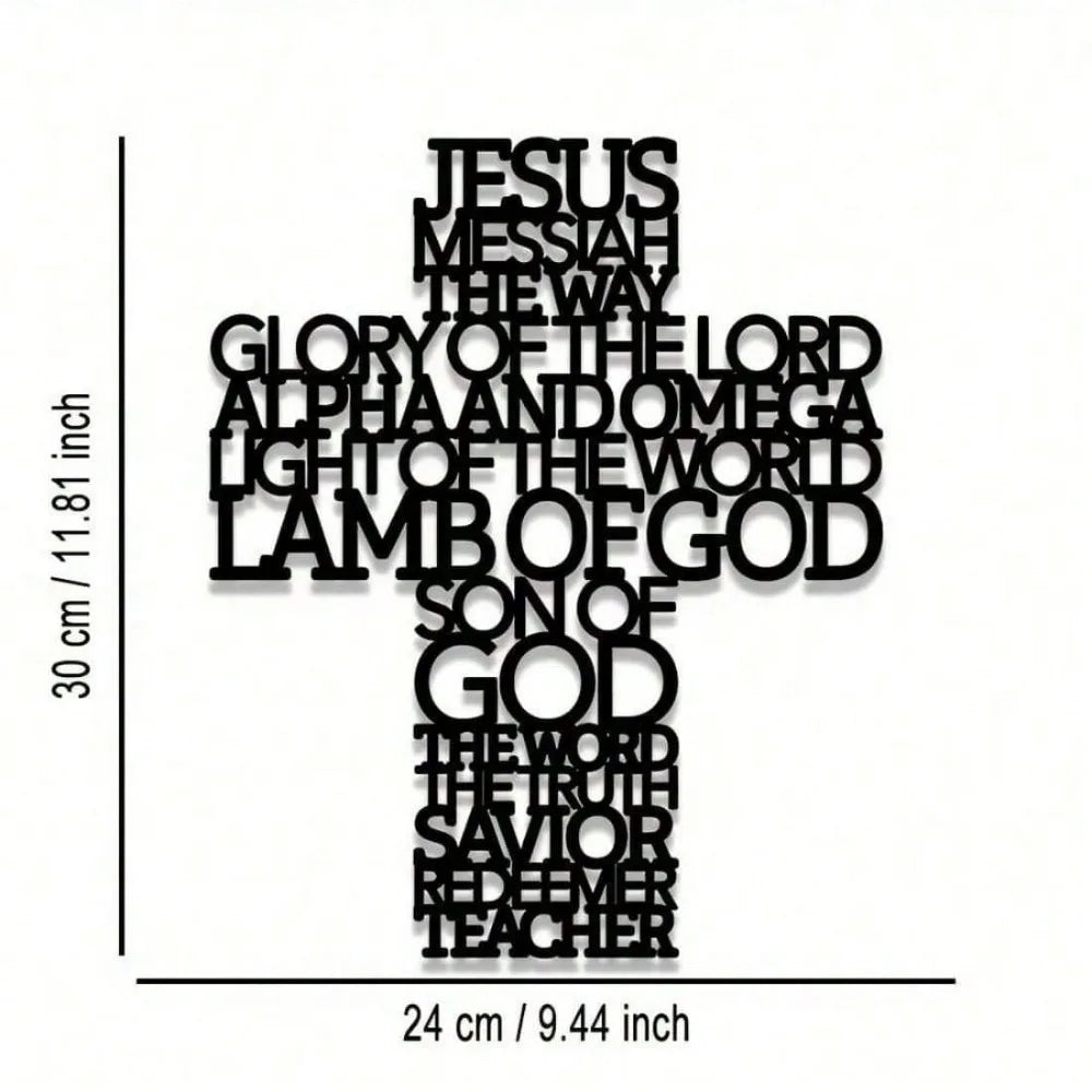 Jesus Cross Metal Wall Art for Home & Church