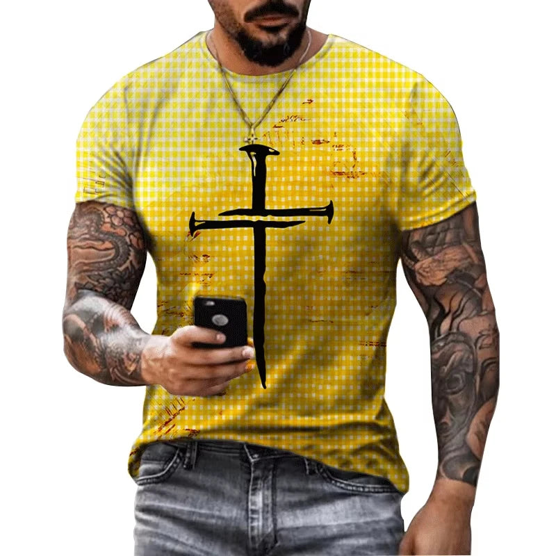 Christ Jesus 3D Print Vintage Y2K Christian T-Shirt