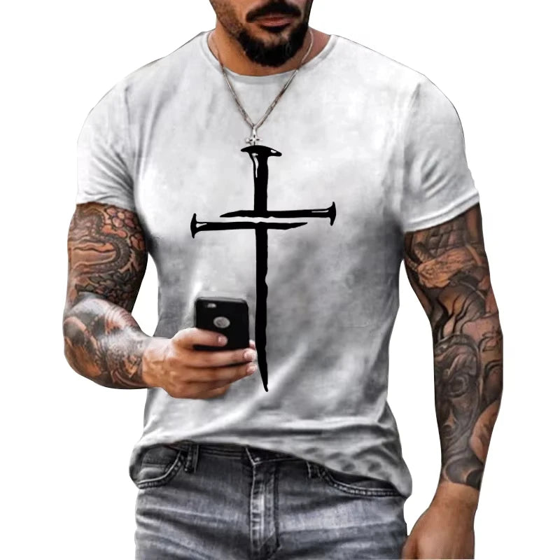 Christ Jesus 3D Print Vintage Y2K Christian T-Shirt