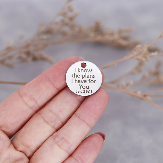Jeremiah 29:11 Stainless Steel Charm Set (3pcs) | Laser Engraved