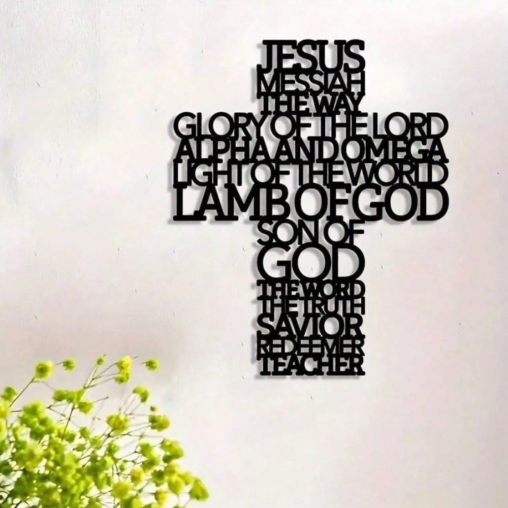 Jesus Cross Metal Wall Art for Home & Church