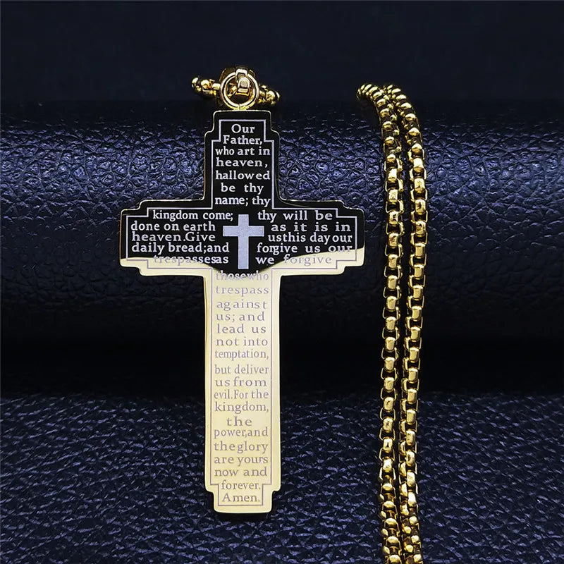 Cross Pendant Necklace for Men | Stainless Steel Christian Jewelry