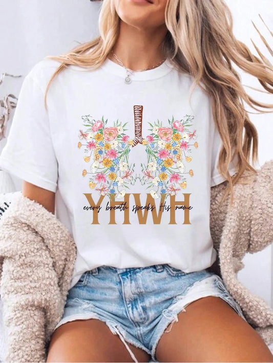 YHWH Yahweh Floral Christian Women's T-Shirt