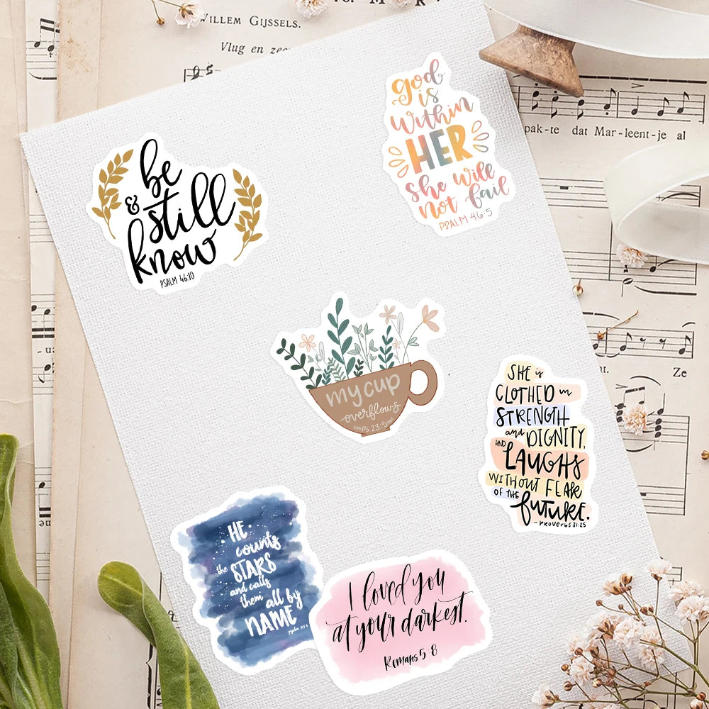 Inspirational Bible Verse Sticker Pack | Waterproof Scripture Decals