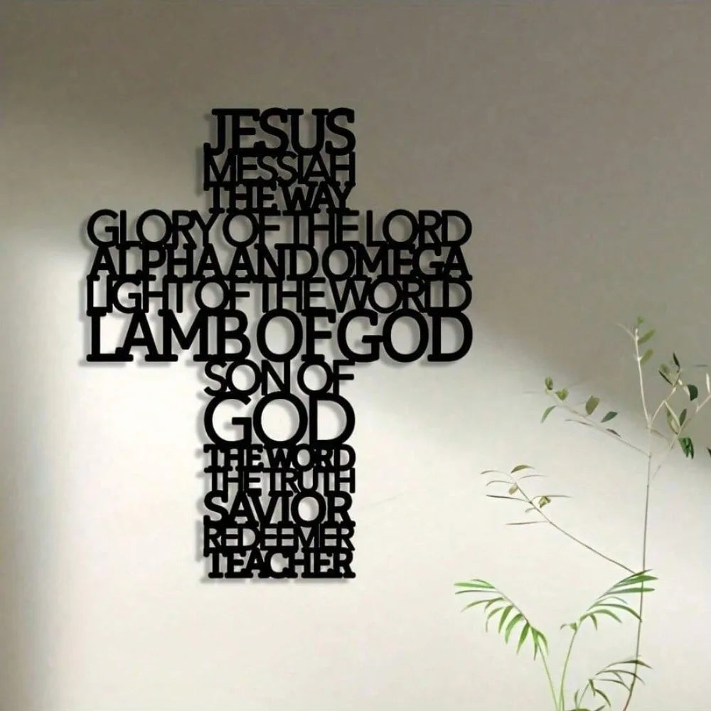 Jesus Cross Metal Wall Art for Home & Church