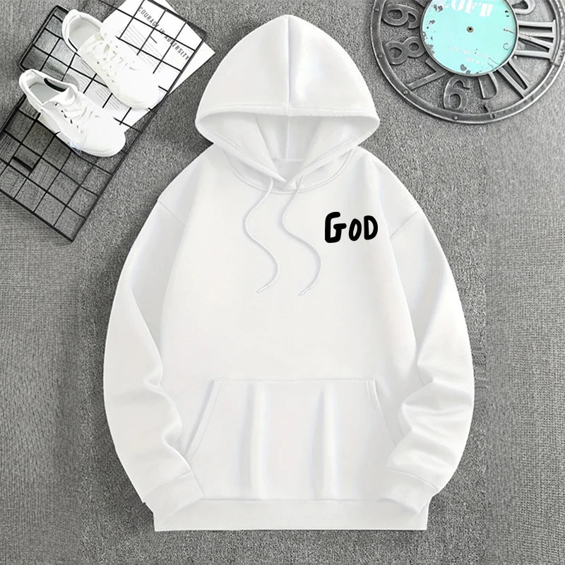 Christian God Printed Pullover Hoodie