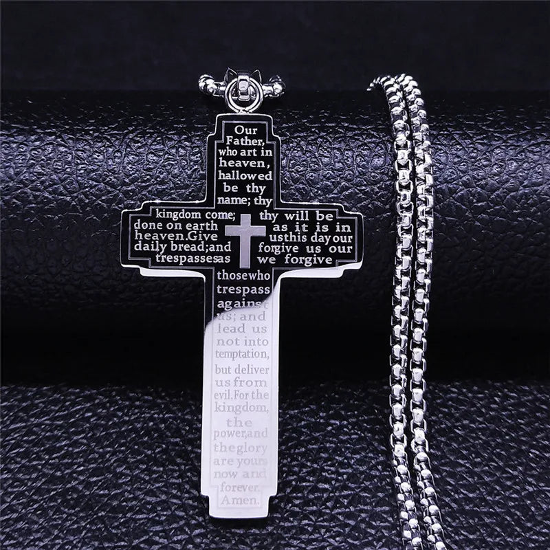 Cross Pendant Necklace for Men | Stainless Steel Christian Jewelry