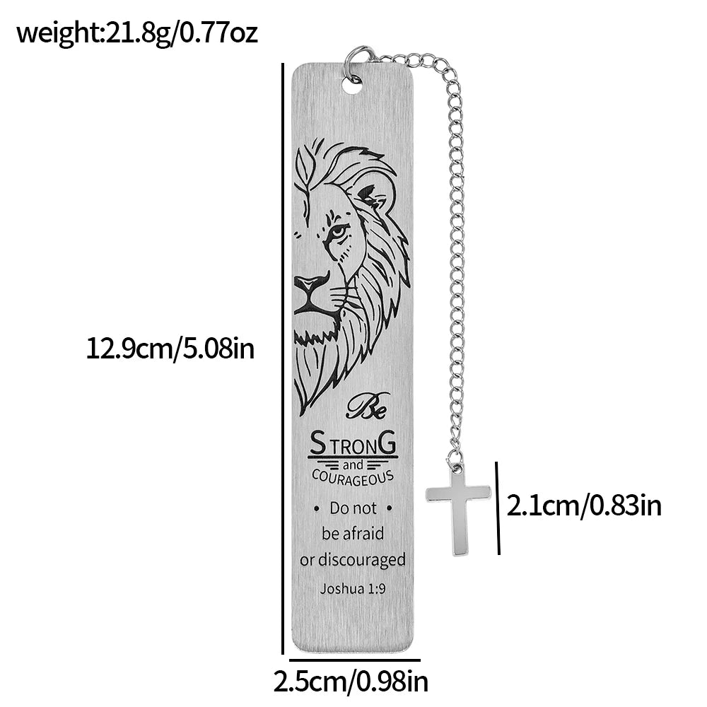 Lion of Judah Cross Pendant Bookmark | Christian Bible Gift