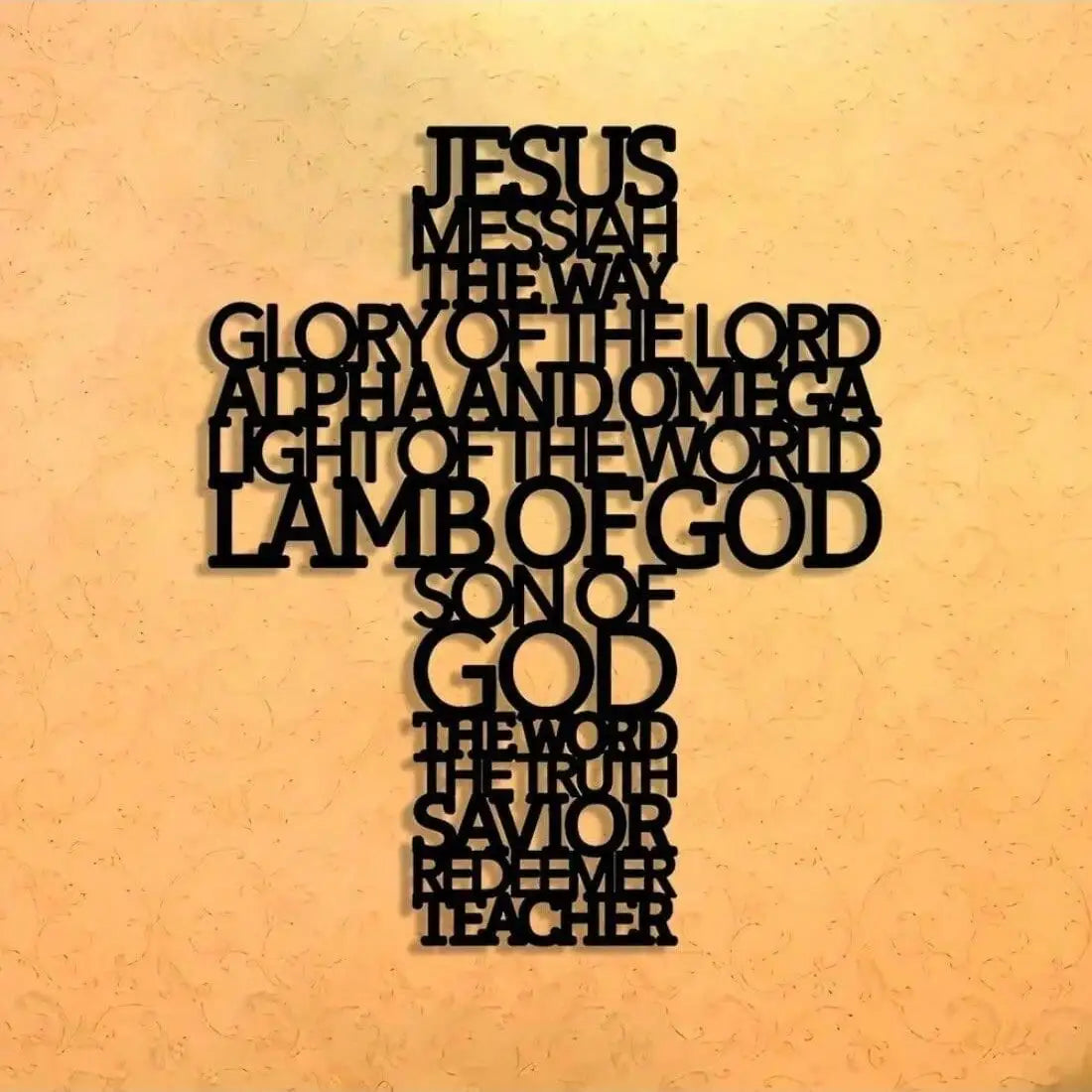 Jesus Cross Metal Wall Art for Home & Church