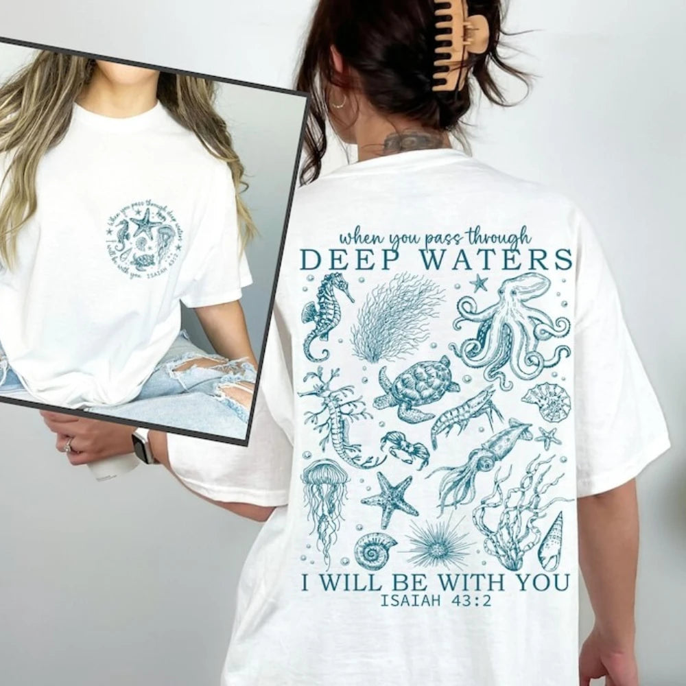 Christian Coastal Ocean Scripture Women's T-Shirt