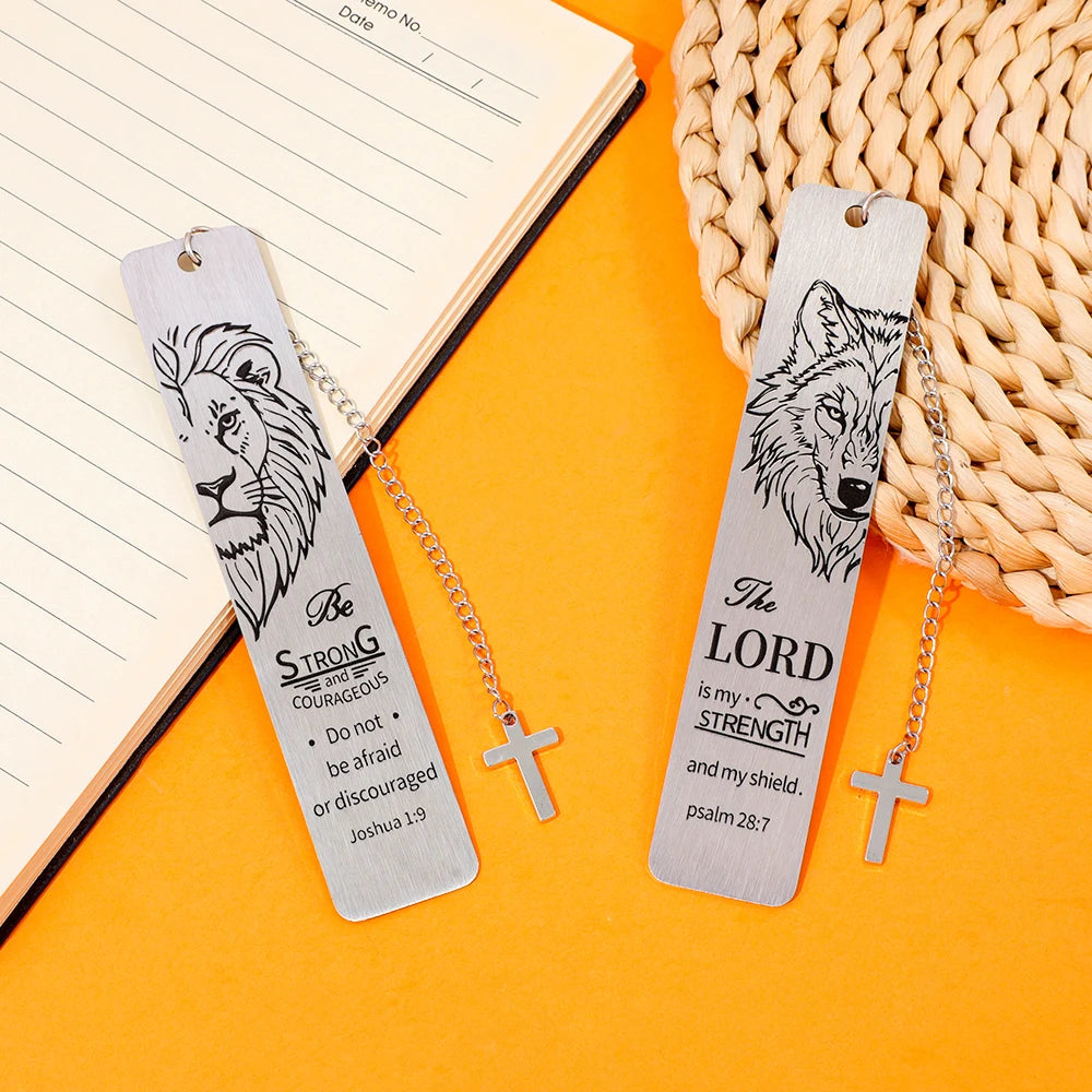 Lion of Judah Cross Pendant Bookmark | Christian Bible Gift