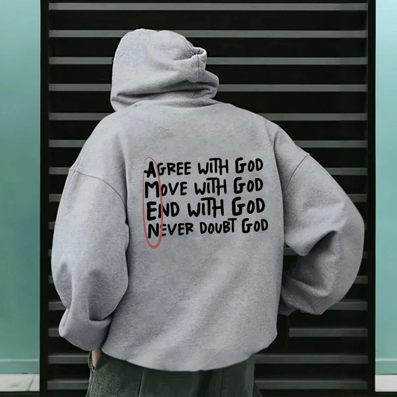 Christian God Printed Pullover Hoodie