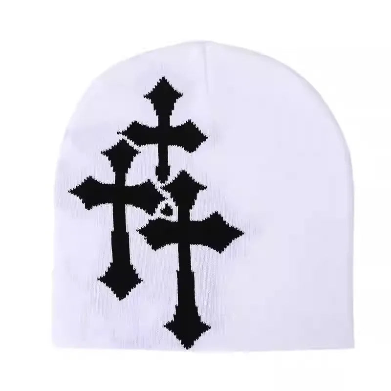 Cross Knit Beanie Hat | Unisex Christian Hip Hop Style